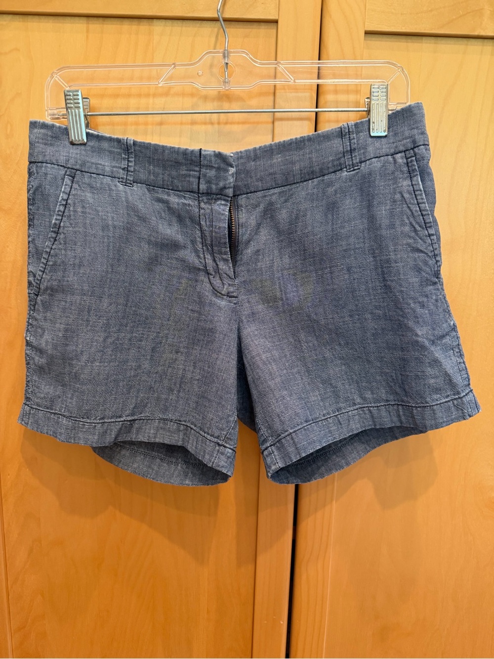 J Crew Classic Women's Chambray Shorts - Blue